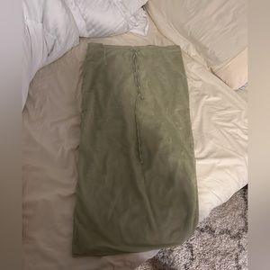 Green Kendall and Kylie Midi Skirt